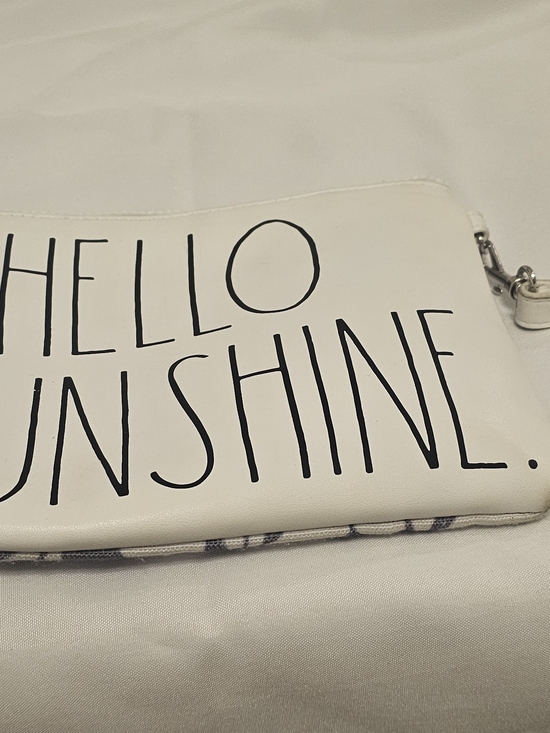 Rae Dunn Handbags - Rae Dunn White "HELLO SUNSHINE" Wristlet Clutch